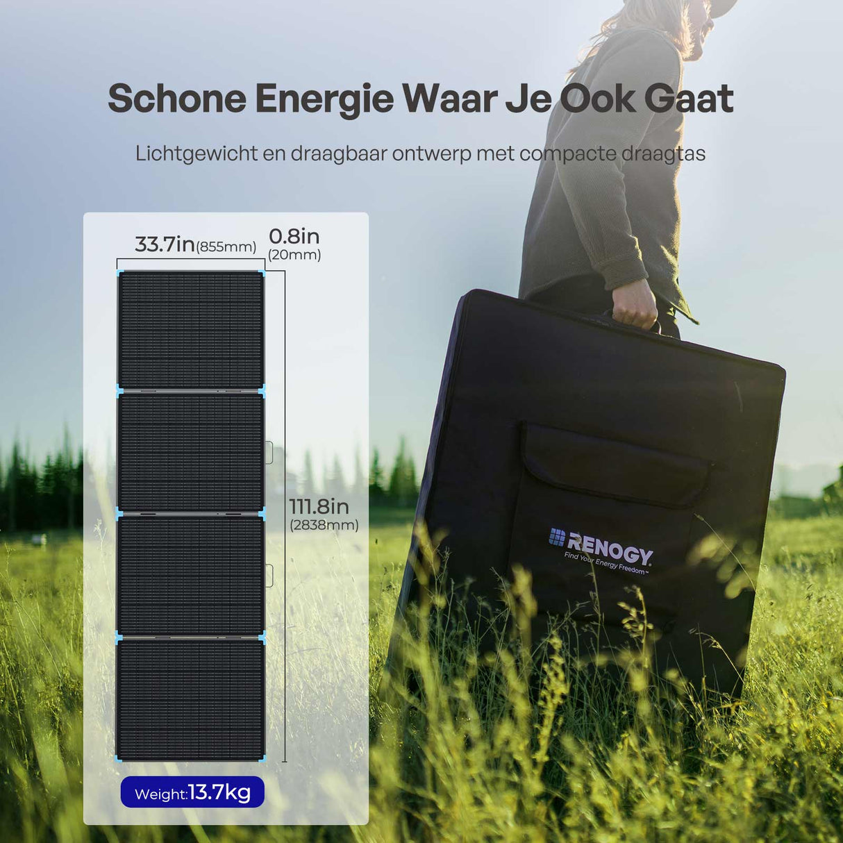 400W Draagbare Zonnekoffer – Lichtgewicht en Krachtig
