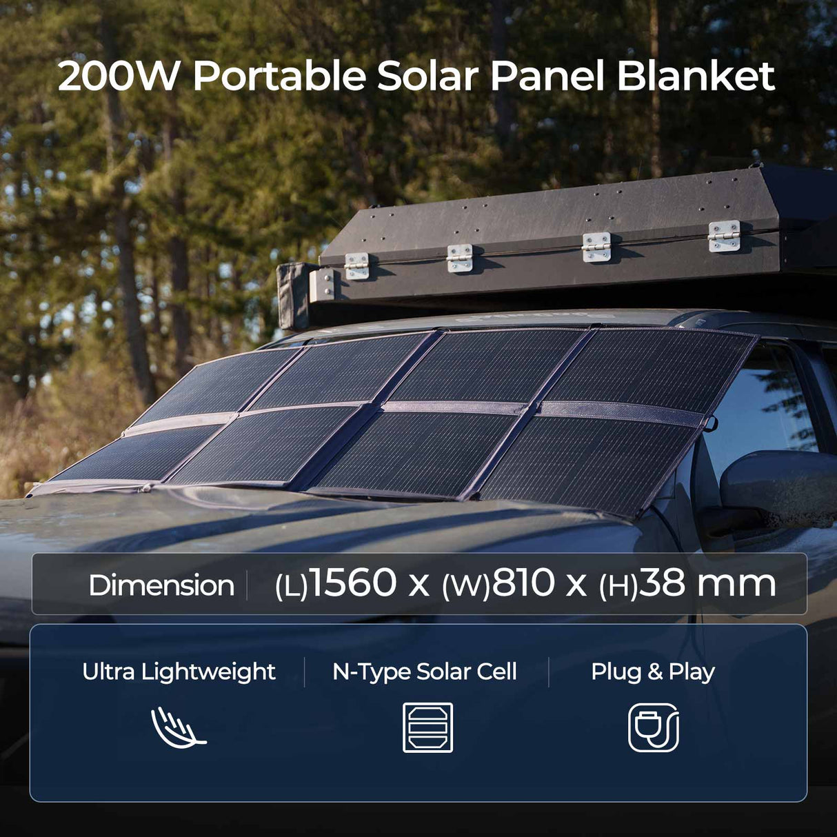 12V 400W Draagbaar Zonnepaneel met N-type cel