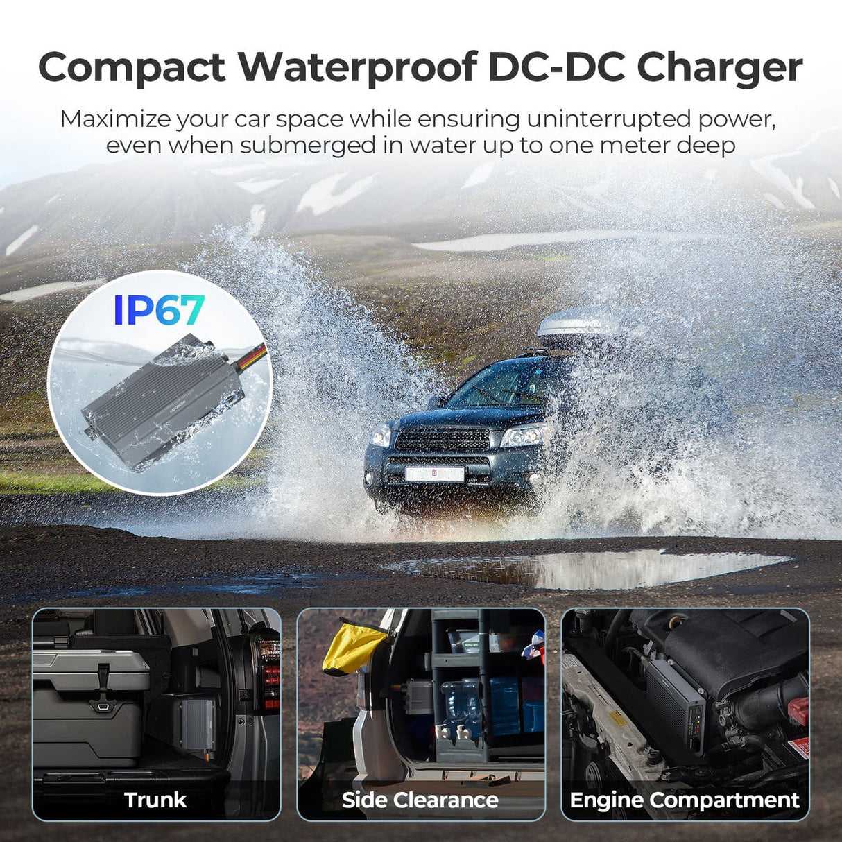 12V/24V IP67 50A DC-DC Acculader met MPPT
