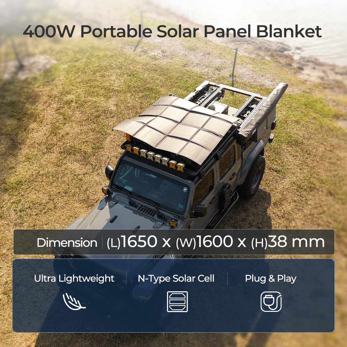 12V 400W Draagbaar Zonnepaneel met N-type cel