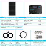100W 12V Monocrystalline Solar Starter Kit w/Wanderer 10A Charge Controller