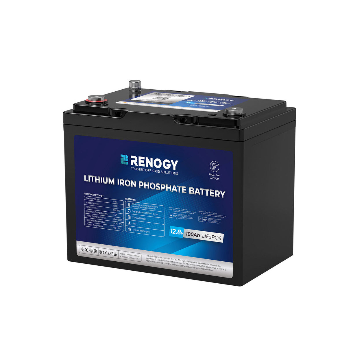 Core - 12 V 100 Ah Trollingmotor LiFePO4-Accu met Bluetooth