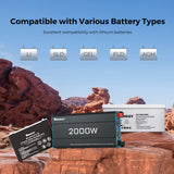 12V 2000W Zonne-omvormer Pure Sinus – DC naar AC voor Camper, Buscamper & Off-Grid