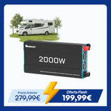 12V 2000W Zonne-omvormer Pure Sinus – DC naar AC voor Camper, Buscamper & Off-Grid