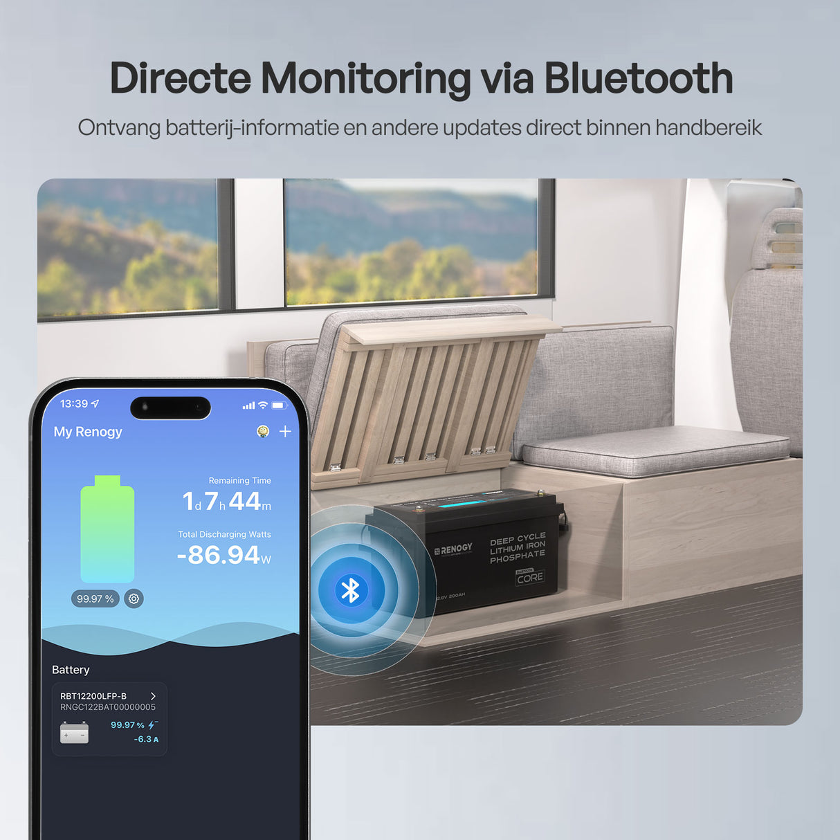 Core – 12V 200Ah LiFePO4 batterij met Bluetooth