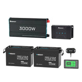 5,12 kWh Power System Caravan & Off-Grid |  2x200Ah LiFePO4 Accu, 3000W Omvormer