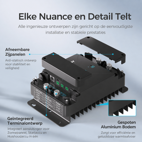 12V 50A DC-DC Acculader met MPPT | Compatibel met LiFePO4, Loodzuur, SLA, Gel & AGM Accu’s